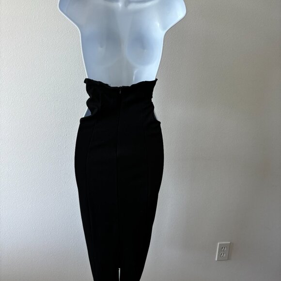 Cutout Halter Dress L Bodycon Plunge Neck Backless Y2K Club Core Night Out Glam - Picture 3 of 14
